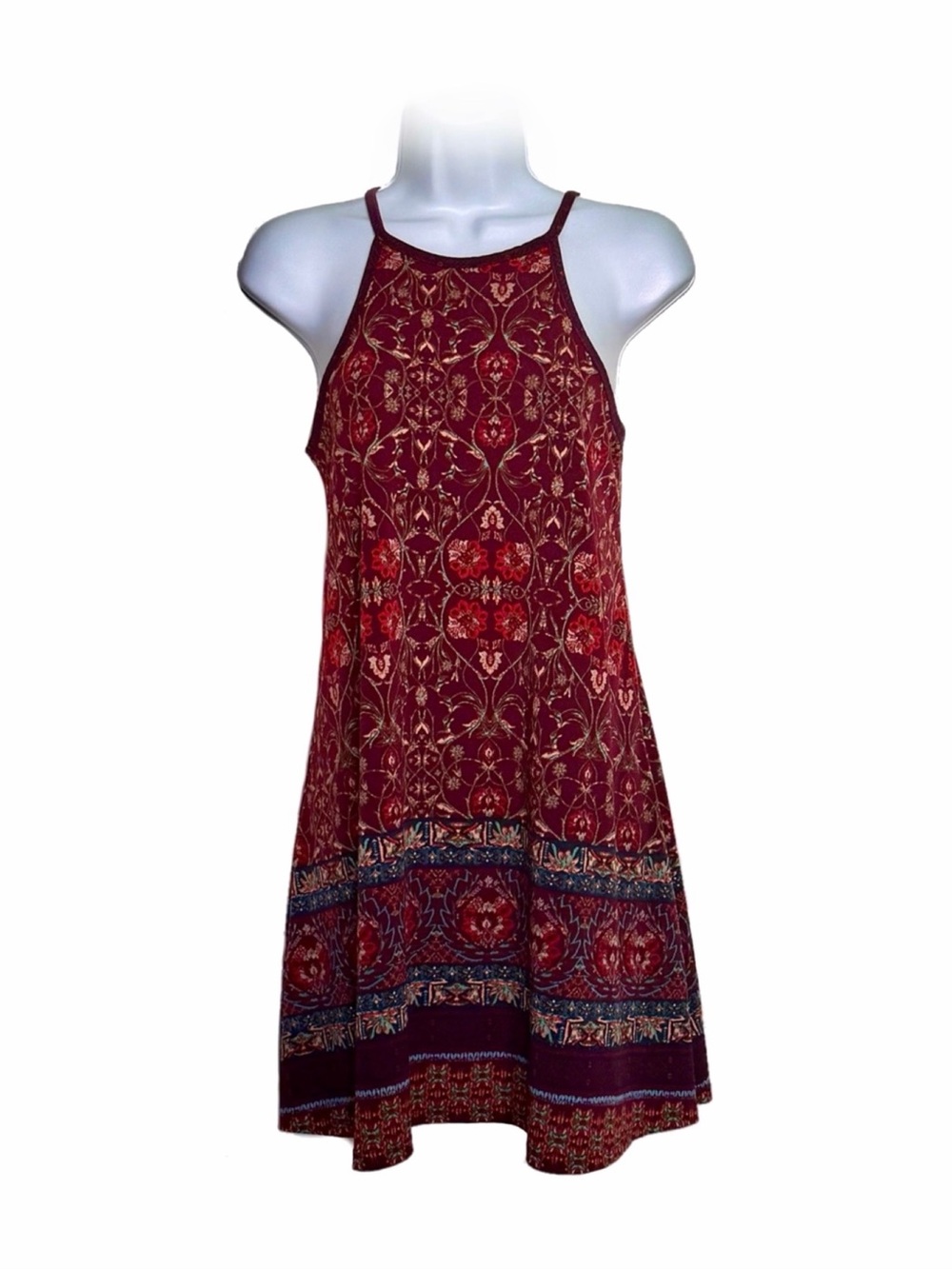 Xhilaration Burgundy Red Boho
Sleeveless Halter Dress - Women’s Size XS